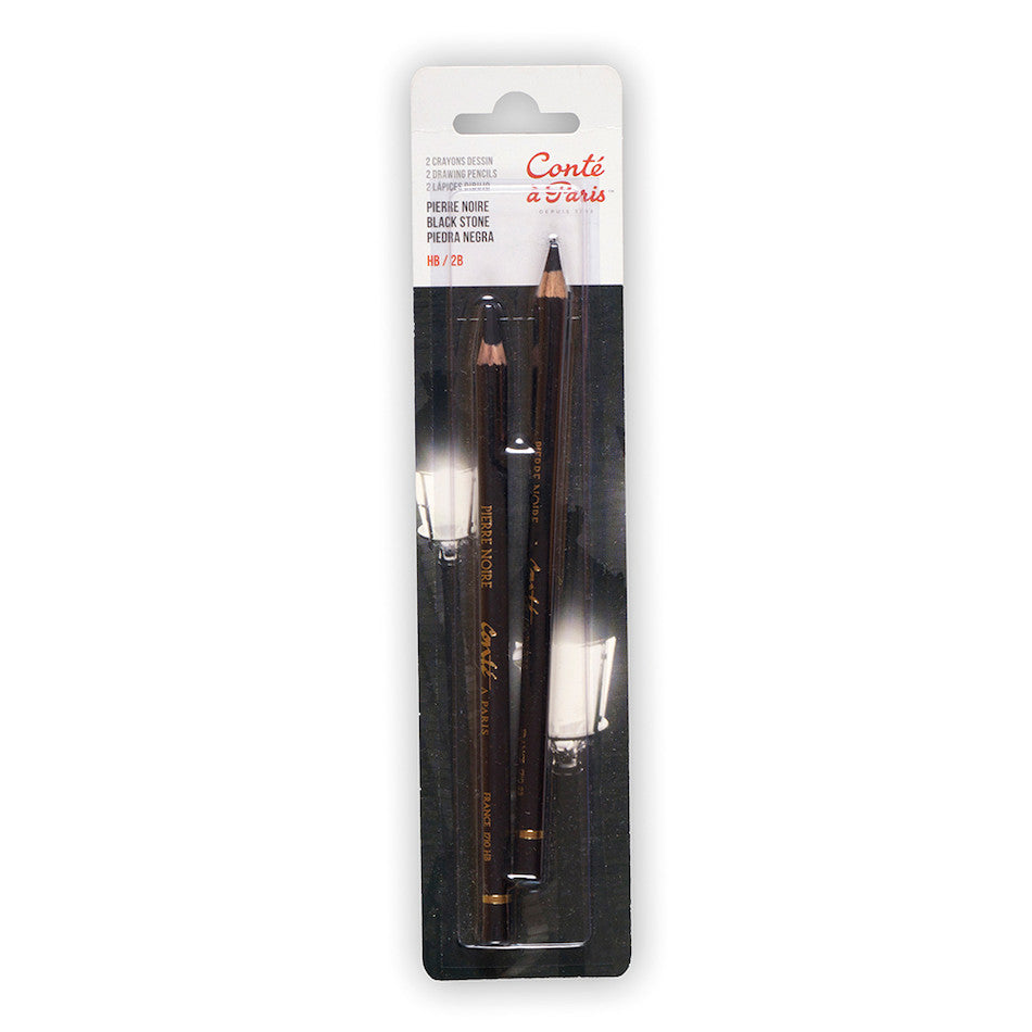 Conté à Paris Pierre Noire Sketching Pencil Set of 2 Black by Conté à Paris at Cult Pens