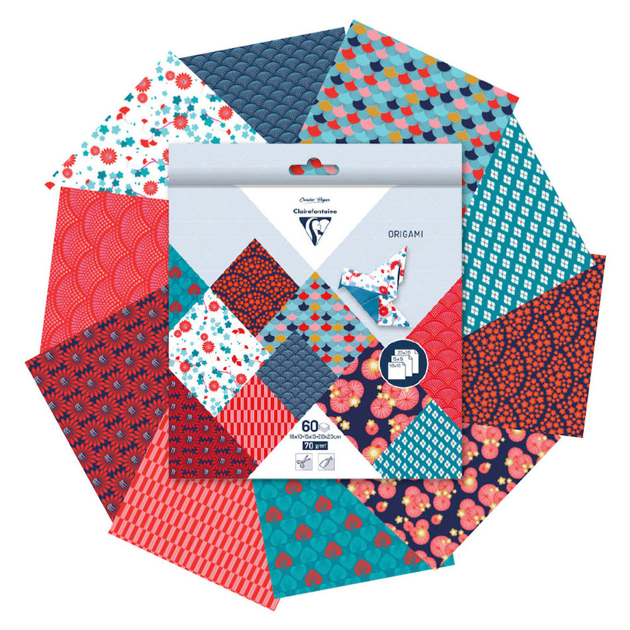 Clairefontaine Origami Set of 60 Sheets 3 Sizes - Hanayo