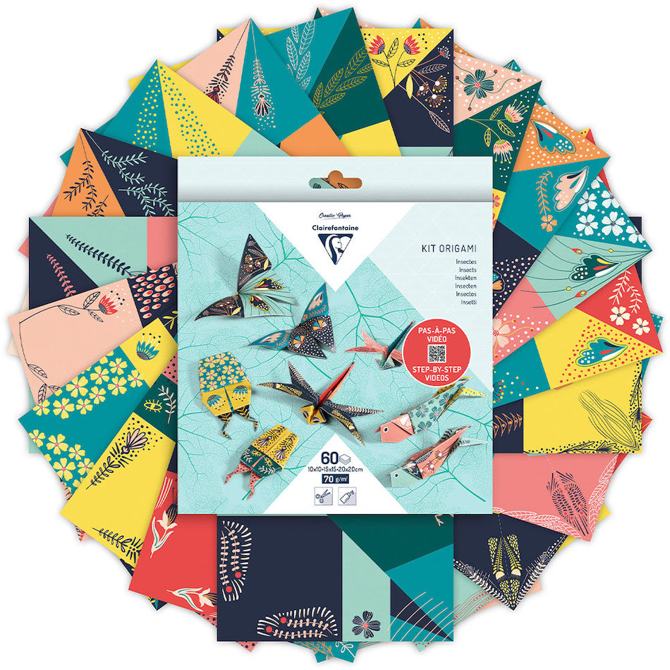 Papier Origami Clairefontaine - 100 Feuilles 20x20cm, 70g/m², 10 Couleurs Dégradées - Parfait Pour Loisirs Créatifs Et DIY