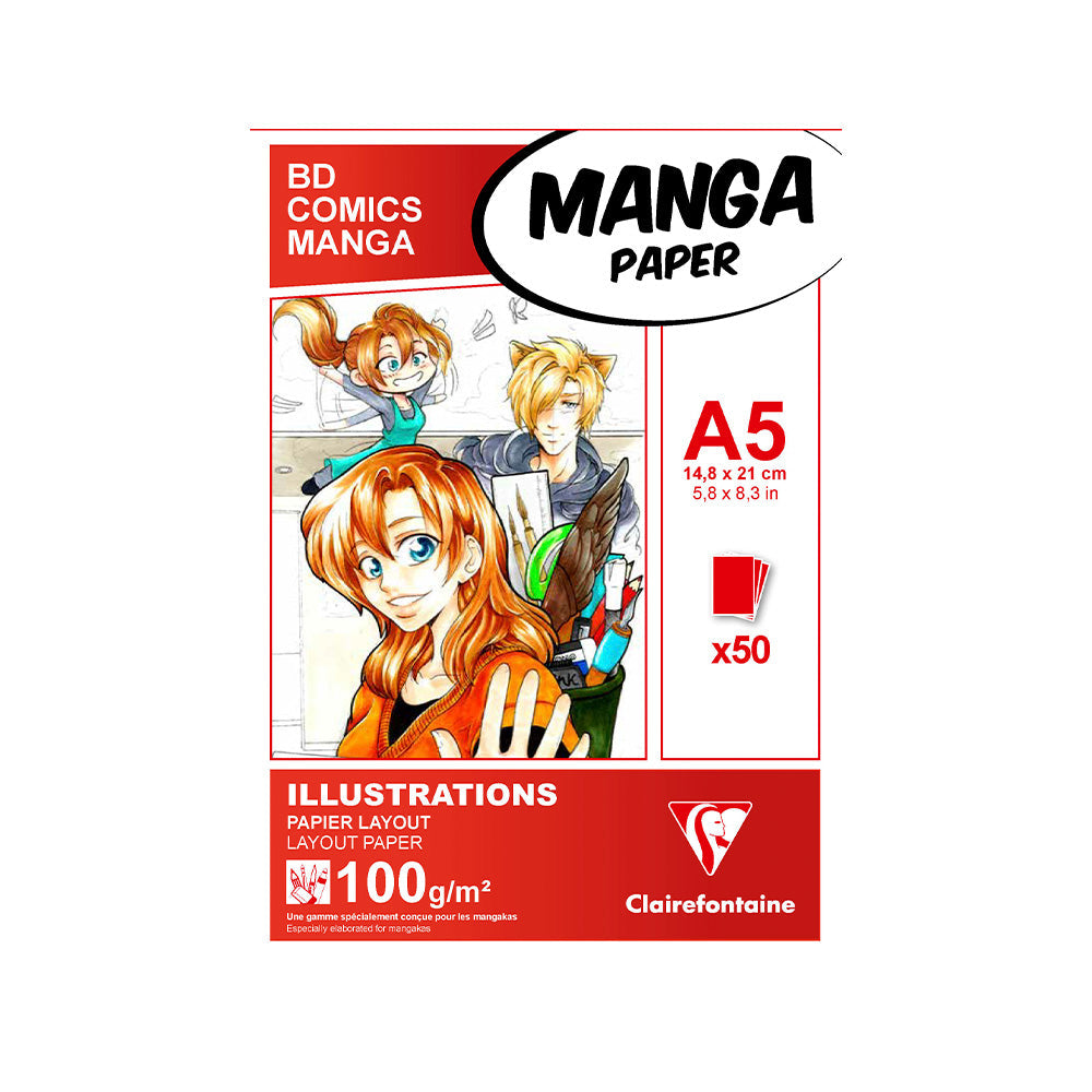 Clairefontaine Manga Illustrations pad A5 50 Sheets by Clairefontaine at Cult Pens