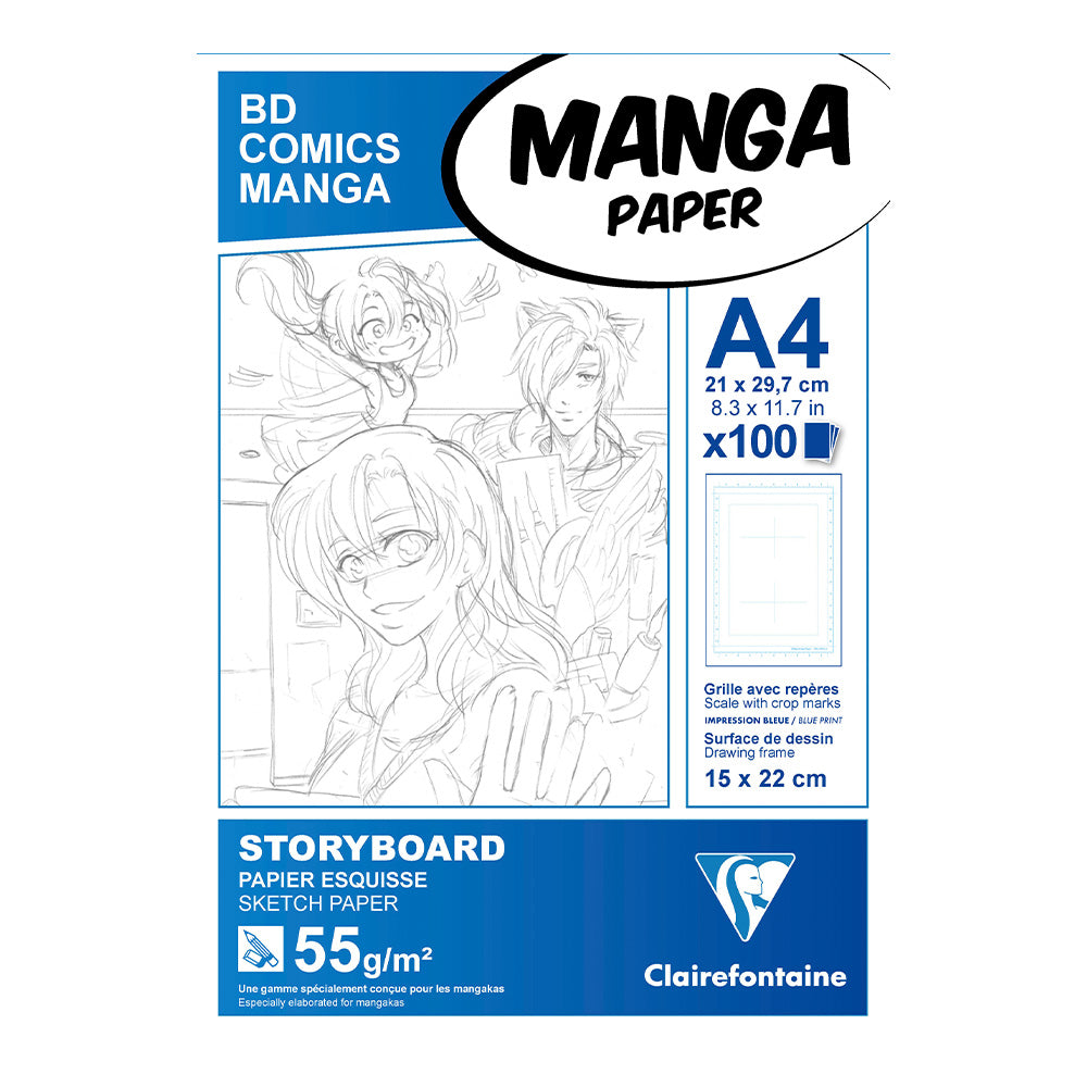 Clairefontaine Manga Storyboard pad A4 100 Sheets Divided Frame by Clairefontaine at Cult Pens