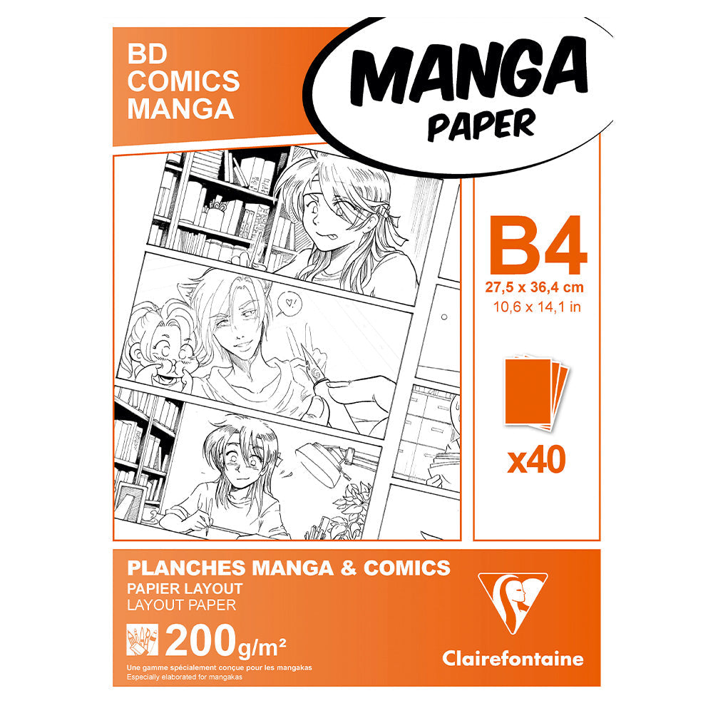 Clairefontaine Manga BD/Comic pack B4 40 Sheets O by Clairefontaine at Cult Pens