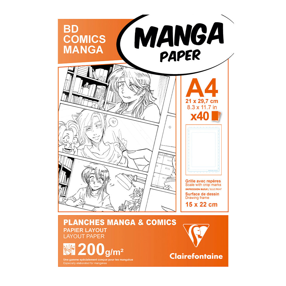 Clairefontaine Manga BD/Comic pack A4 40 Sheets S.F. by Clairefontaine at Cult Pens