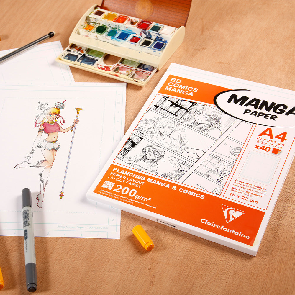 Clairefontaine Manga BD/Comic pack A4 40 Sheets S.F. by Clairefontaine at Cult Pens