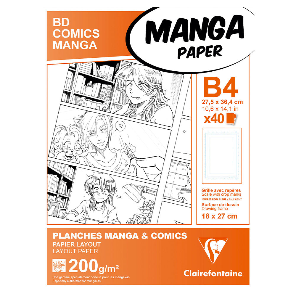 Clairefontaine Manga BD/Comic pack B4 40 Sheets S.F. by Clairefontaine at Cult Pens
