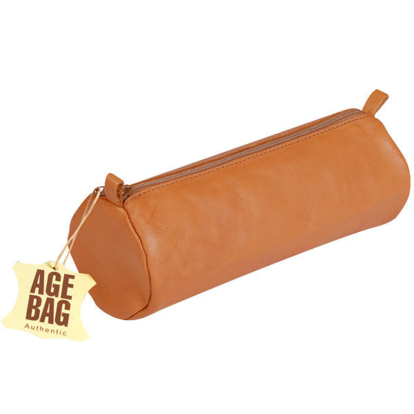 Clairefontaine Round Leather Pencil Case Brown by Clairefontaine at Cult Pens