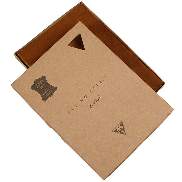 Clairefontaine Flying Spirit Leather Notebook A5 Cognac by Clairefontaine at Cult Pens