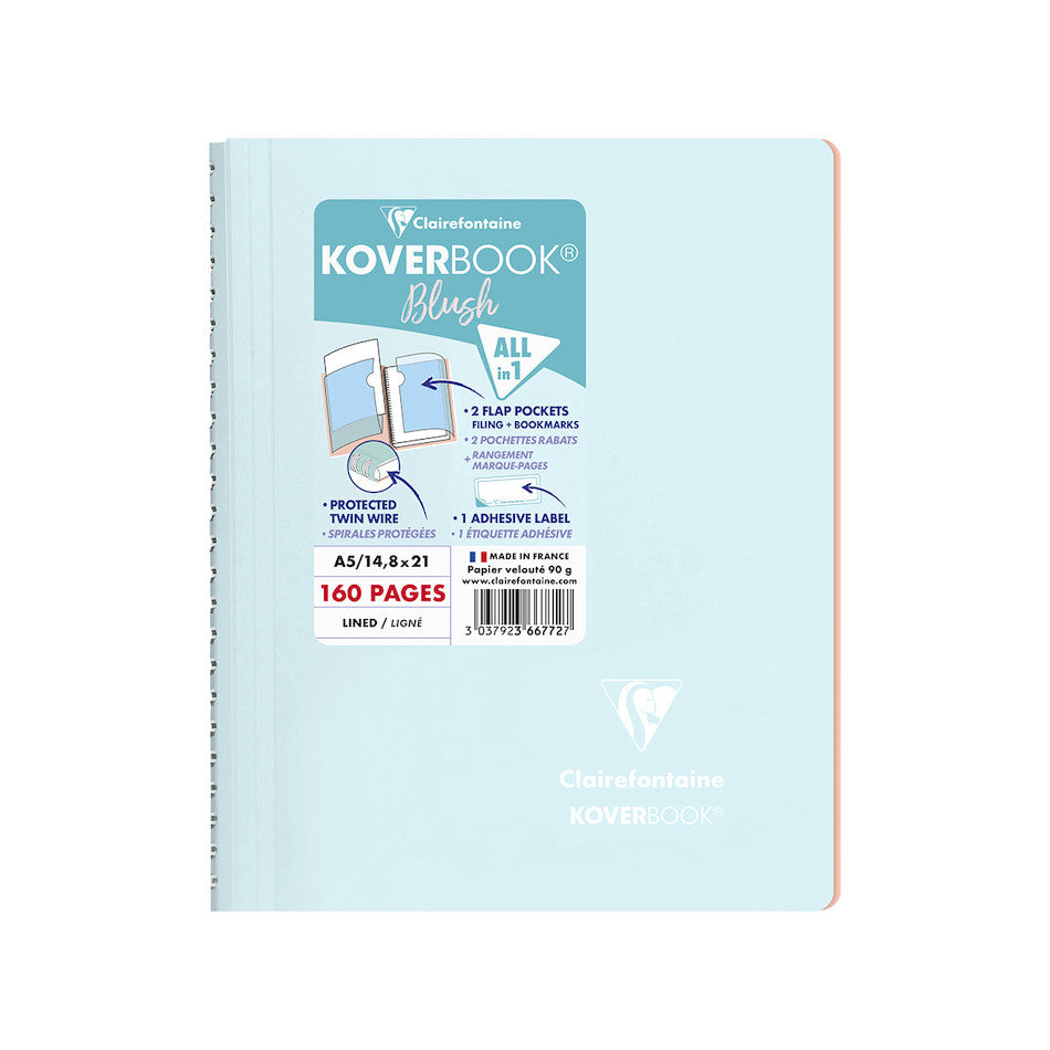 Clairefontaine Koverbook Blush Wirebound Notebook A5 by Clairefontaine at Cult Pens