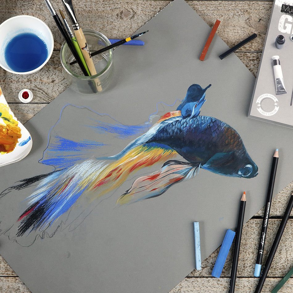 Clairefontaine Paint On Glued Pad Grey A2 by Clairefontaine at Cult Pens