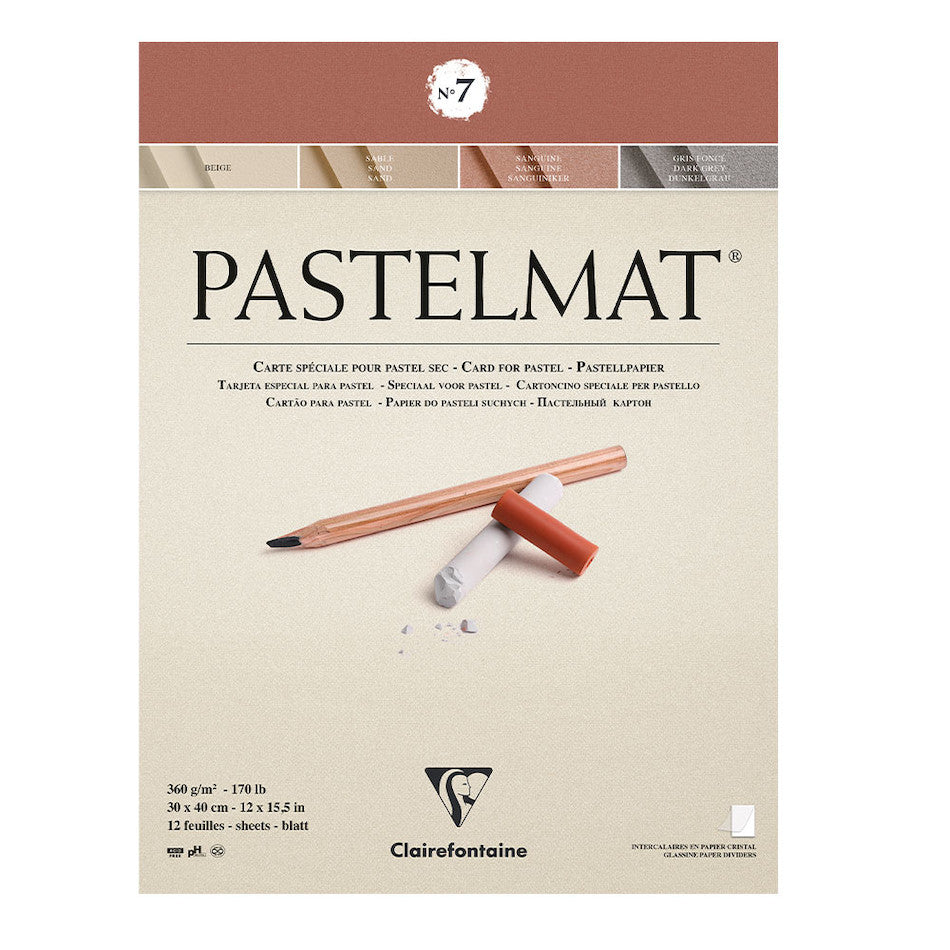 Clairefontaine Premium Pastelmat Pad, 7 inch x 9.5 inch, Pl3, White