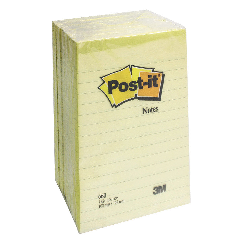 Post-it XXL Lined Notes Canary Yellow Set of 6 by 3M at Cult Pens