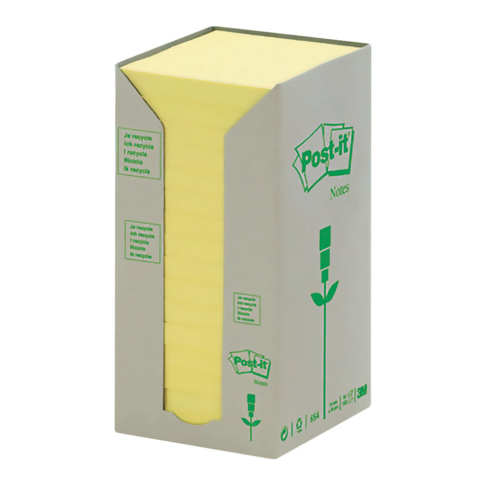 Post-it Recycled Notes Tower Canary Yellow Set of 16 by 3M at Cult Pens
