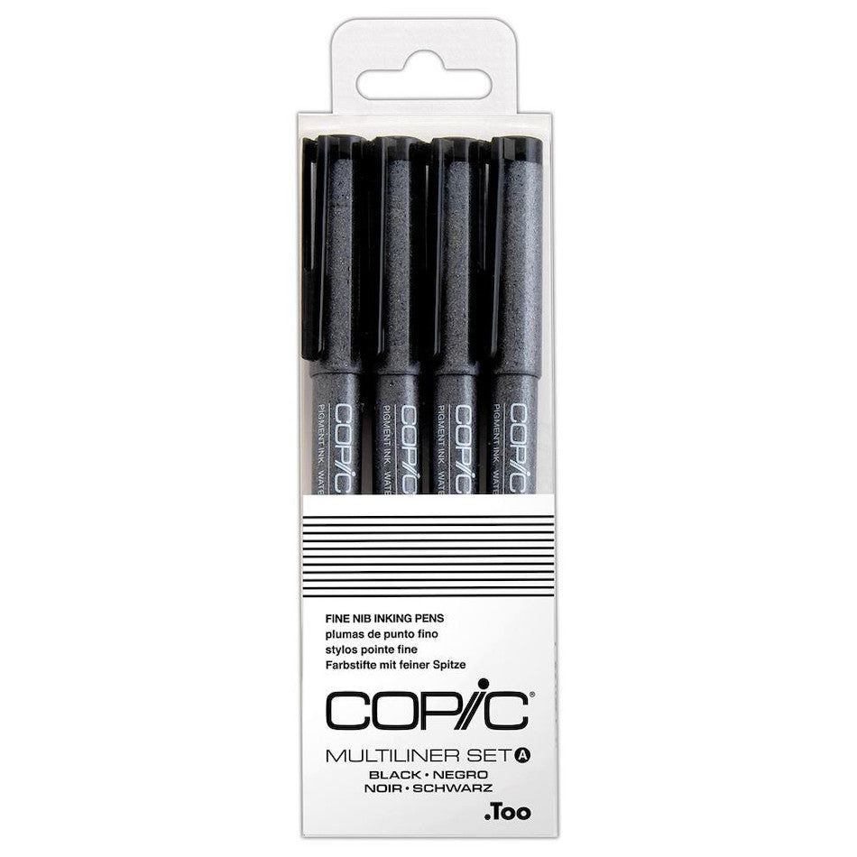 Copic MultiLiner Drawing Pen Set of 4 Black by Copic at Cult Pens