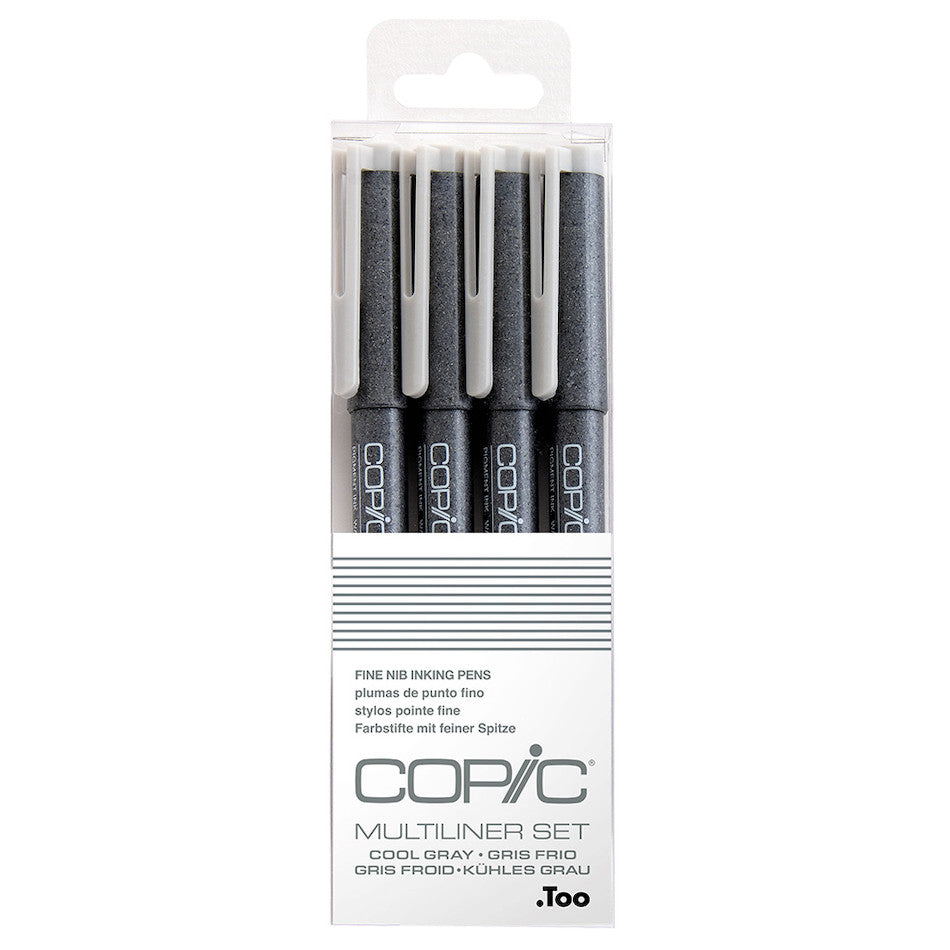 Copic MultiLiner Drawing Pen Set of 4 Cool Grey by Copic at Cult Pens