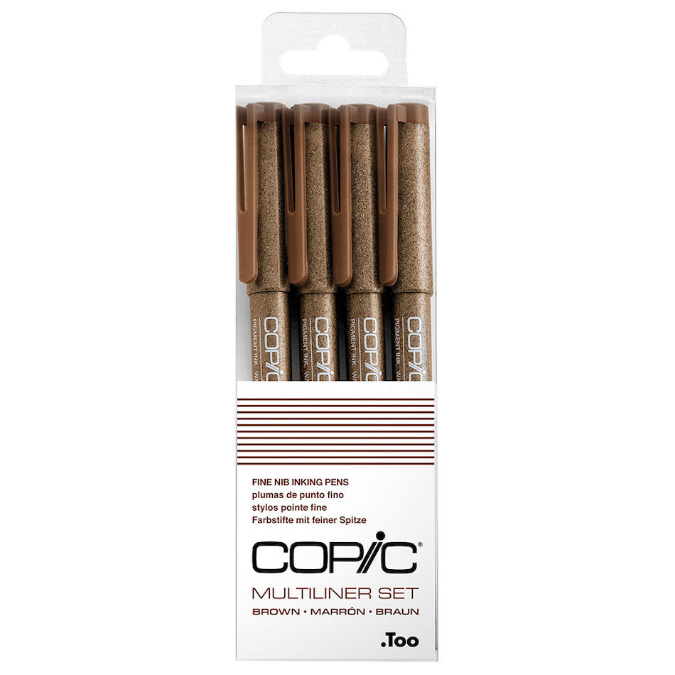 Copic MultiLiner Drawing Pen Set of 4 Brown