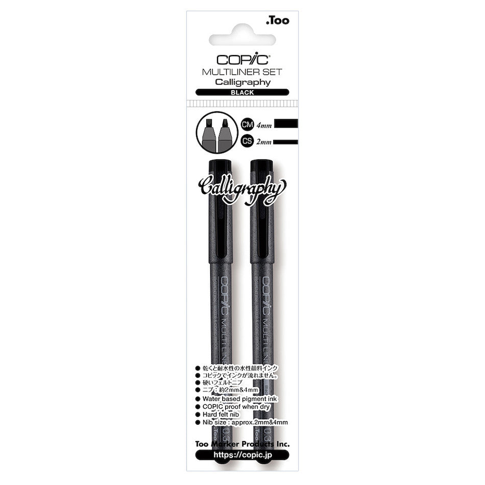 Copic MultiLiner Drawing Pen Calligraphy Set of 2 by Copic at Cult Pens