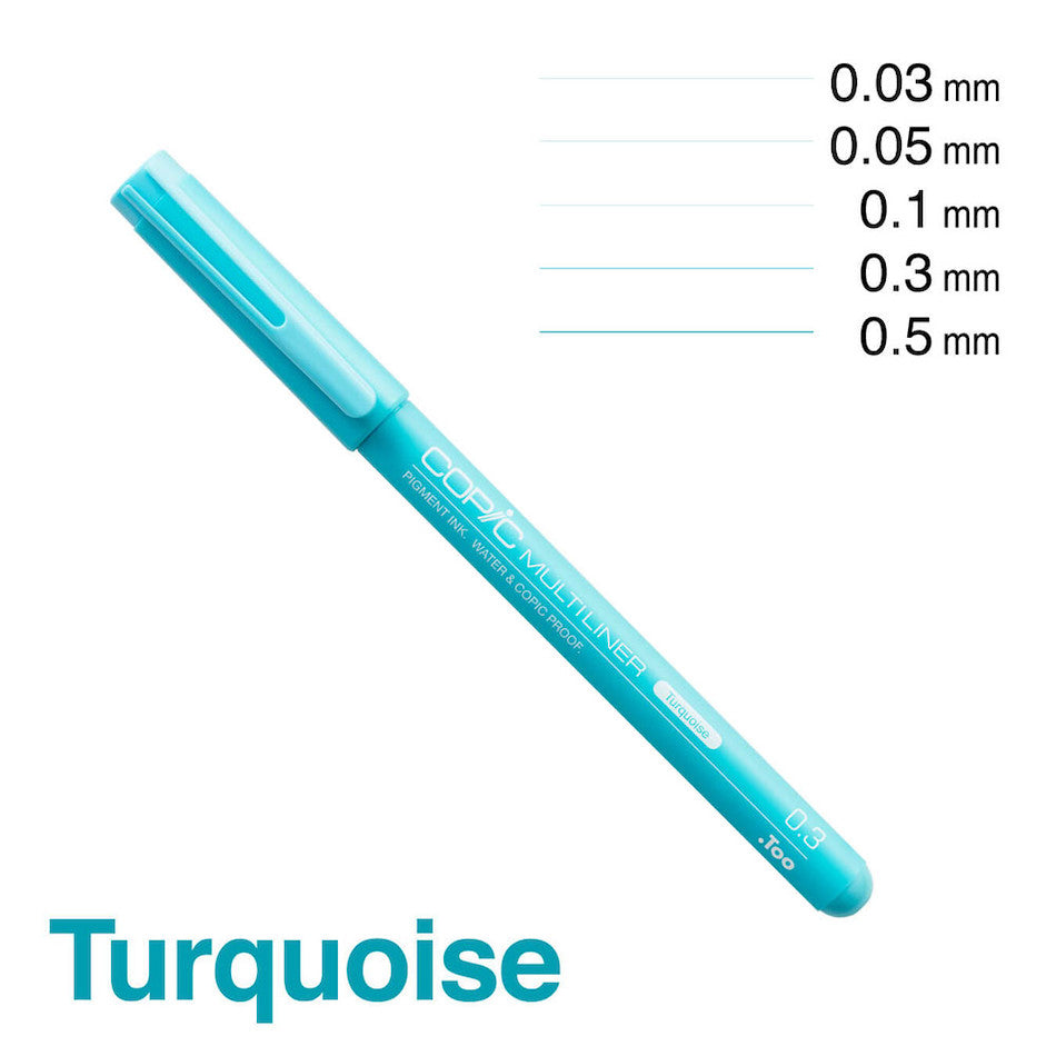 Copic MultiLiner Drawing Pen Set of 4 Turquoise by Copic at Cult Pens