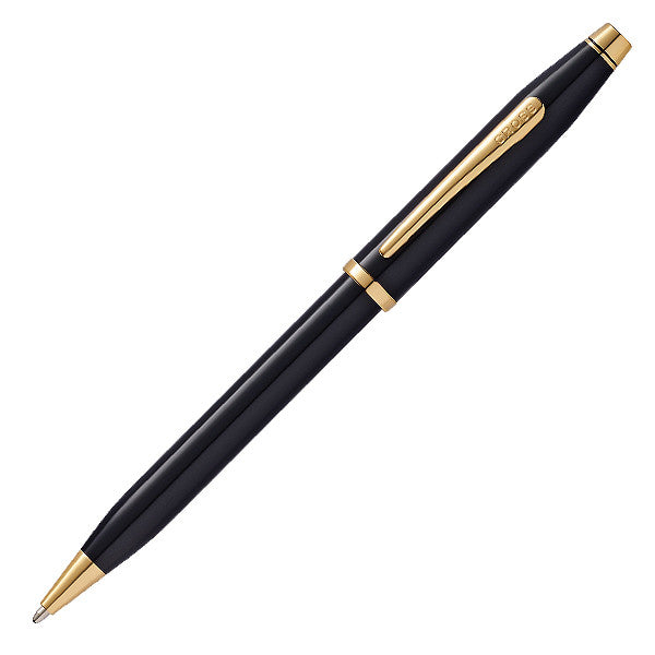 Cross Century II Ballpoint Pen Black Lacquer with Gold Trim by Cross at Cult Pens