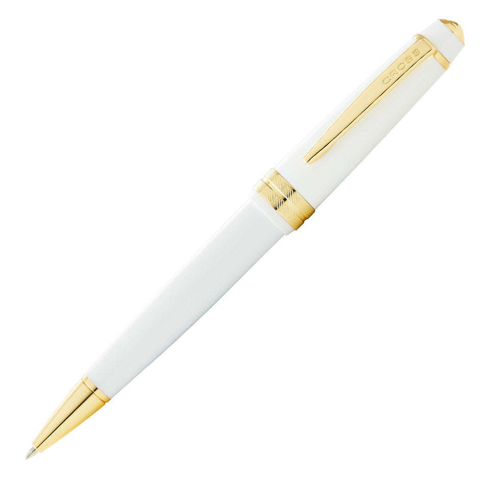 Cross Bailey Light Ballpoint Pen White with Gold Trim by Cross at Cult Pens