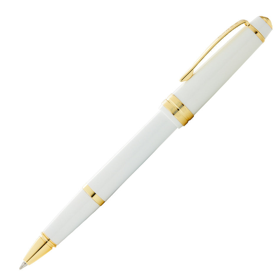 Cross Bailey Light Rollerball Pen White with Gold Trim by Cross at Cult Pens