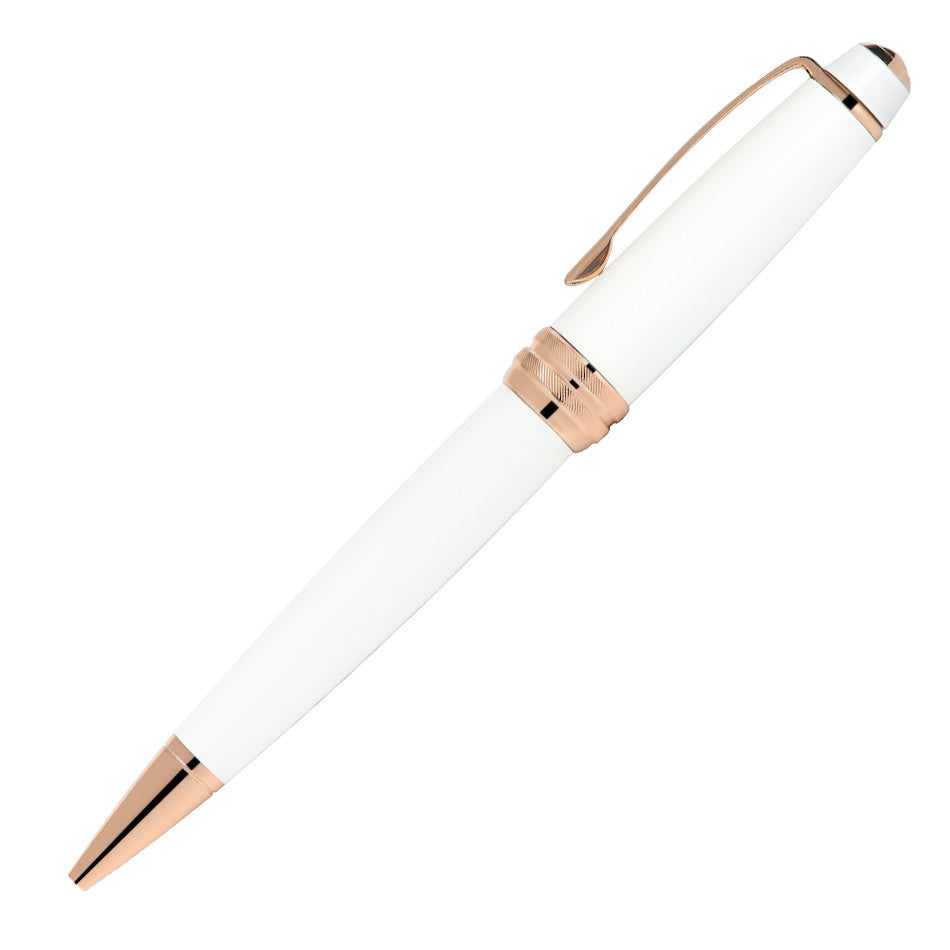 Cross Bailey Ballpoint Pen White Lacquer with Rose Gold Trim by Cross at Cult Pens