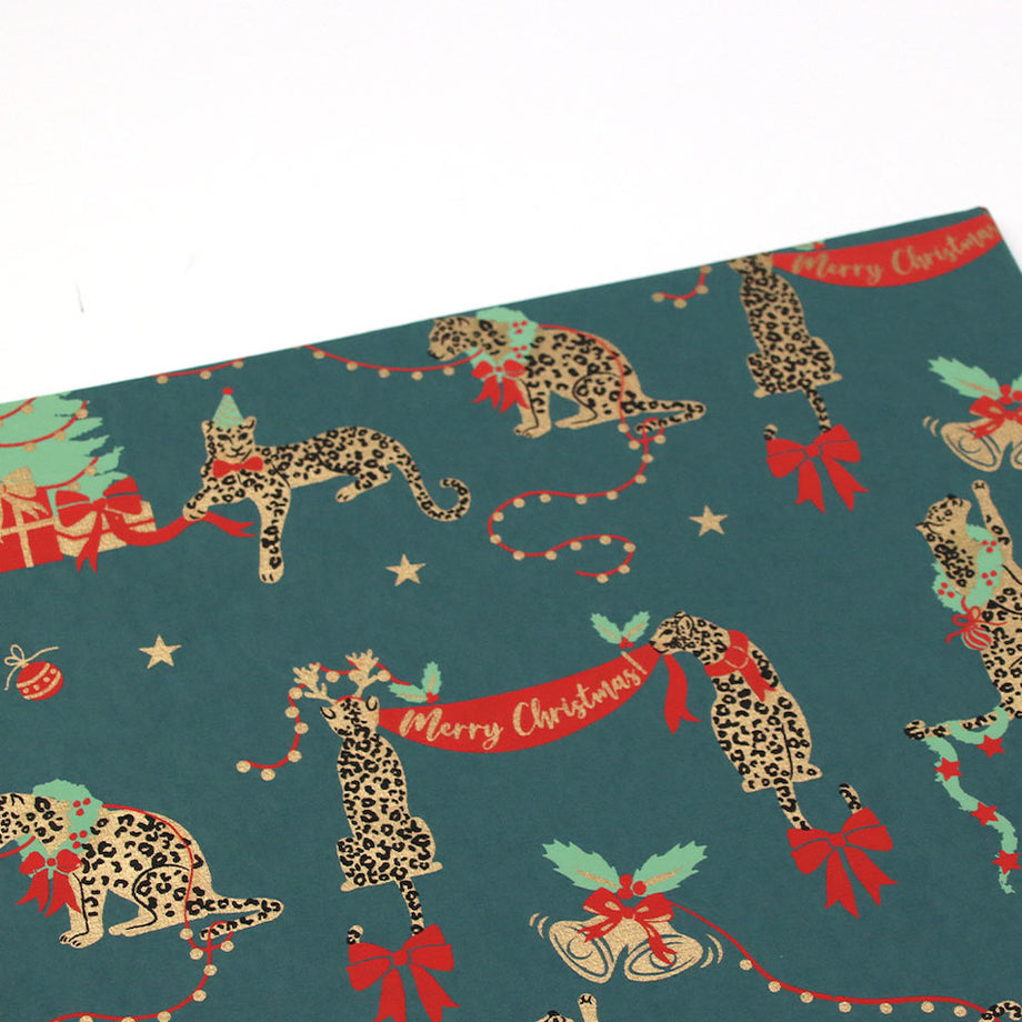 Scottish Highland Wrapping paper sheets, Dark Green