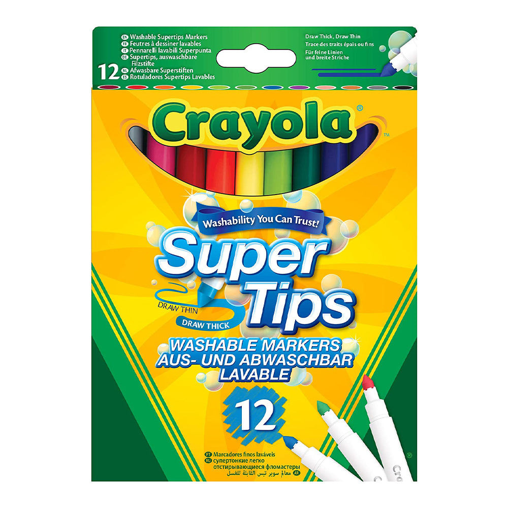 Crayola Bright Supertips Erasable Marker Set of 12 by Crayola at Cult Pens