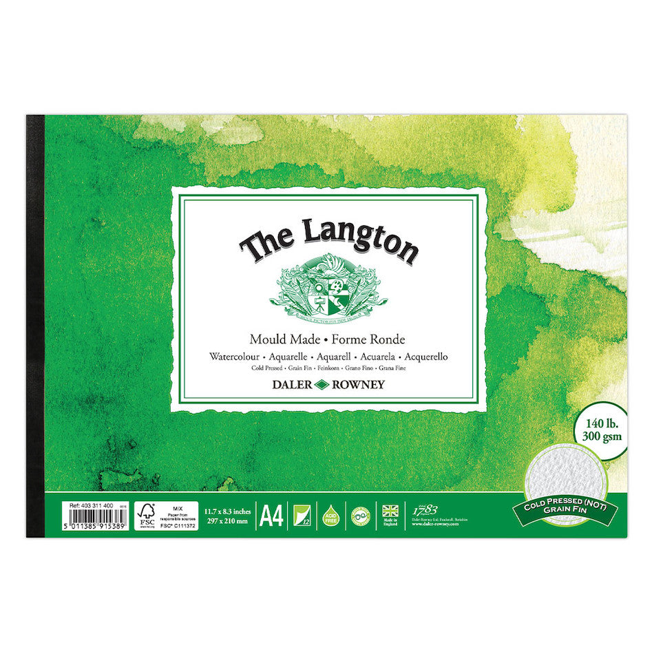 Daler-Rowney The Langton Watercolour Cold Pressed Pad A4 by Daler-Rowney at Cult Pens