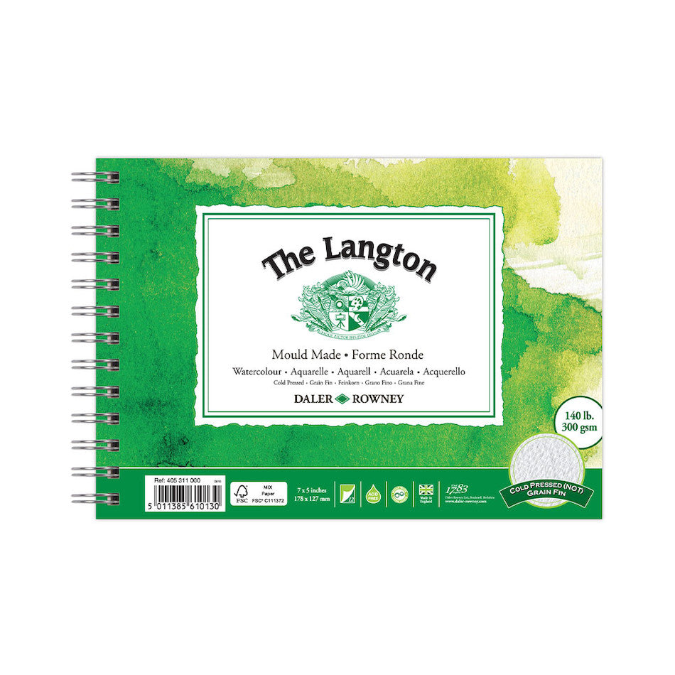 Daler-Rowney The Langton Watercolour Cold Pressed Spiral 7 X 5 by Daler-Rowney at Cult Pens