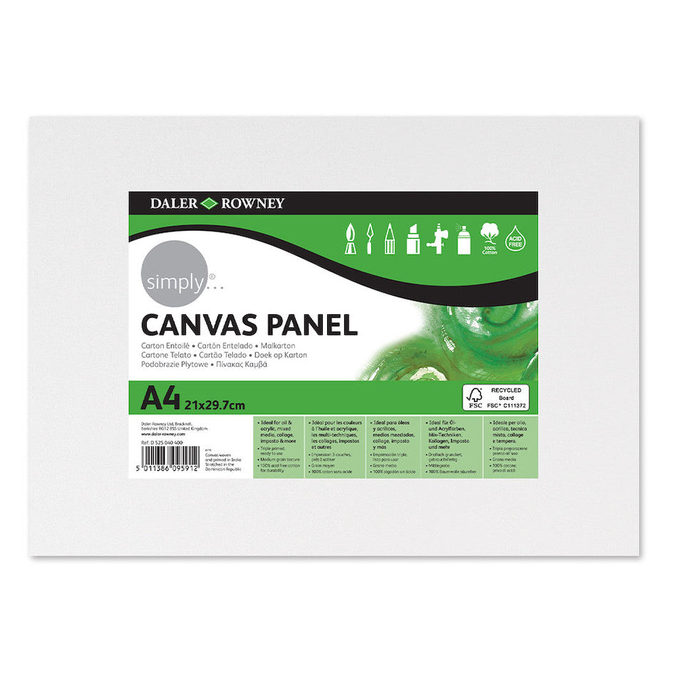 Daler-Rowney Simply Canvas Panel A4 by Daler-Rowney at Cult Pens