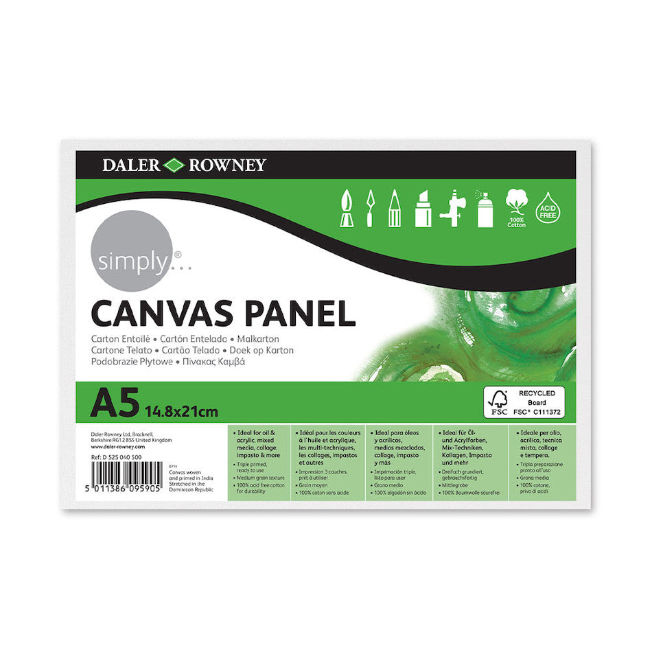 Daler-Rowney Simply Canvas Panel A5 by Daler-Rowney at Cult Pens