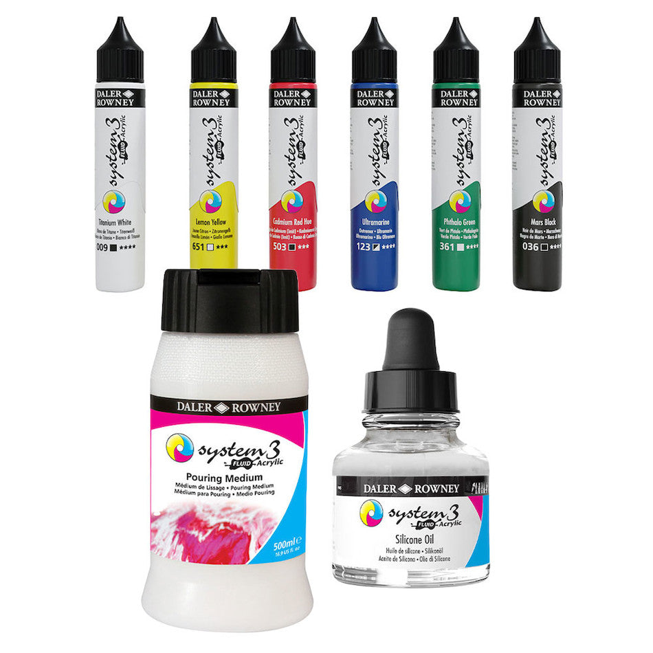 Daler-Rowney System3 Fluid Acrylic Bundle Set of 6 by Daler-Rowney at Cult Pens
