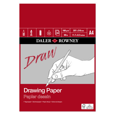 Daler-Rowney Drawing Medium Grain Pad A4 by Daler-Rowney at Cult Pens