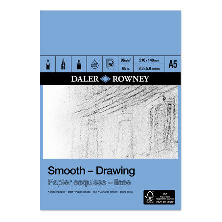 Daler-Rowney Smooth Drawing Pad A5 by Daler-Rowney at Cult Pens