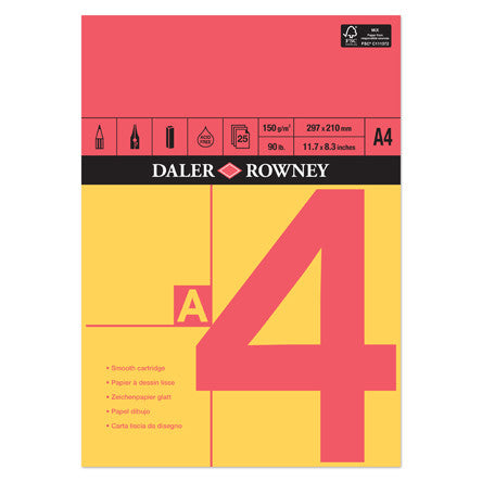 Daler-Rowney Red & Yellow Pad A4 by Daler-Rowney at Cult Pens