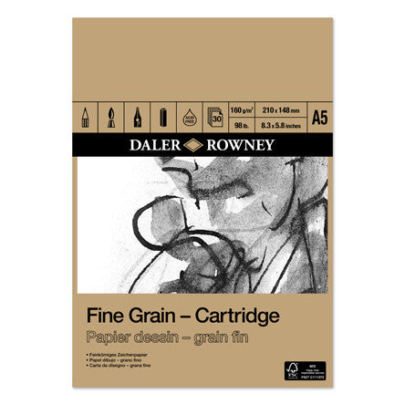 Daler-Rowney Fine Grain Cartridge Pad A5 by Daler-Rowney at Cult Pens