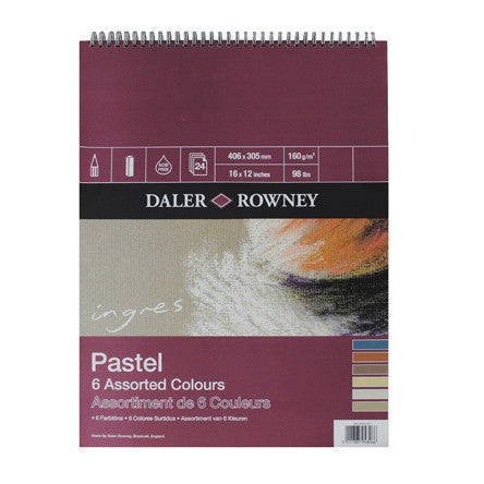 Daler-Rowney Ingres 6 Pastel Shades Spiral Pad 406x305 by Daler-Rowney at Cult Pens