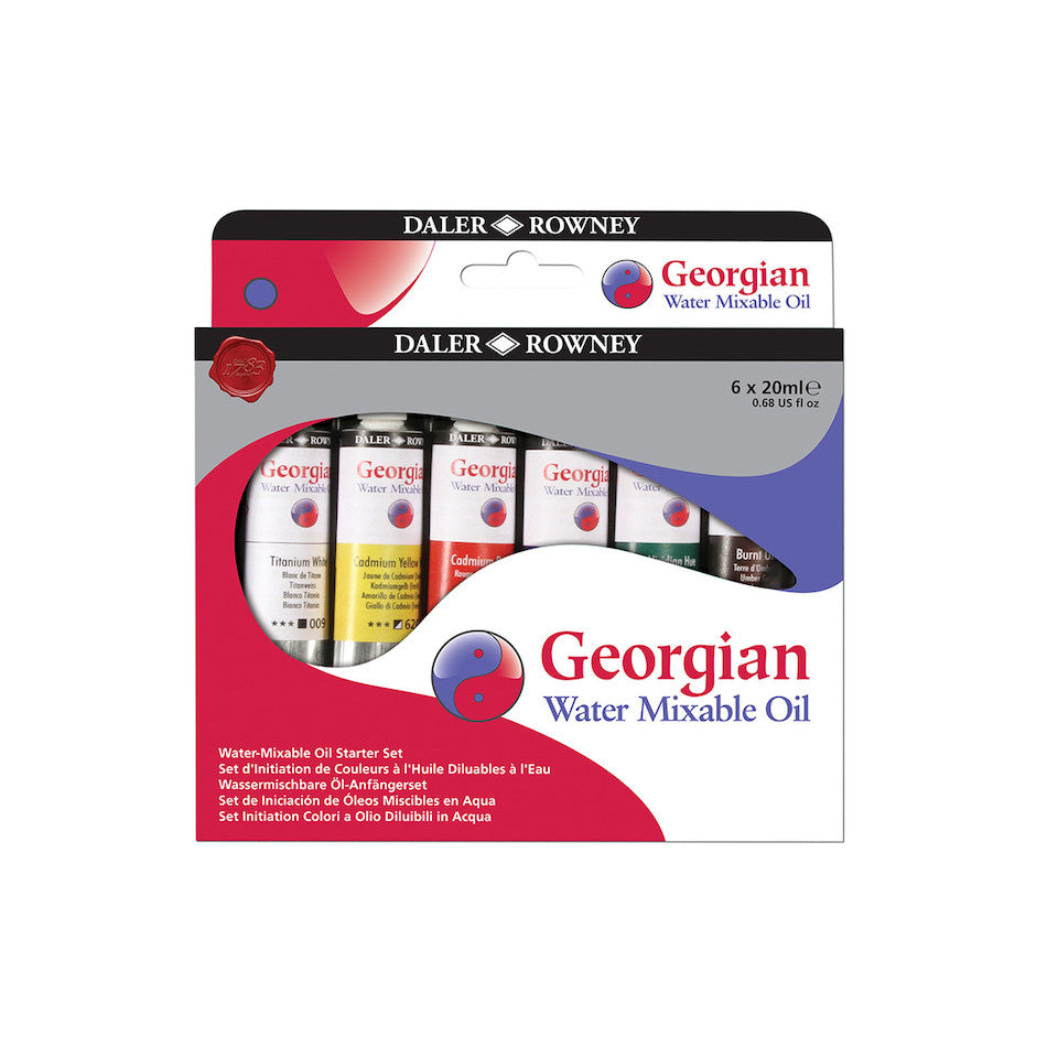 Daler-Rowney Georgian Water Mixable Oil Paint Starter Set of 6 by Daler-Rowney at Cult Pens