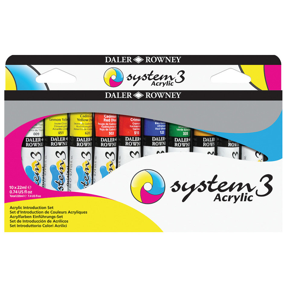 Daler-Rowney System3 Acrylic Paint 22ml Introduction Set of 10 by Daler-Rowney at Cult Pens
