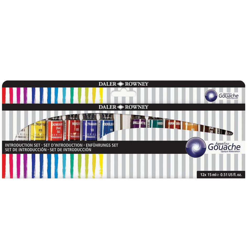 Daler-Rowney Aquafine Gouache Paint 15ml Set of 12 by Daler-Rowney at Cult Pens