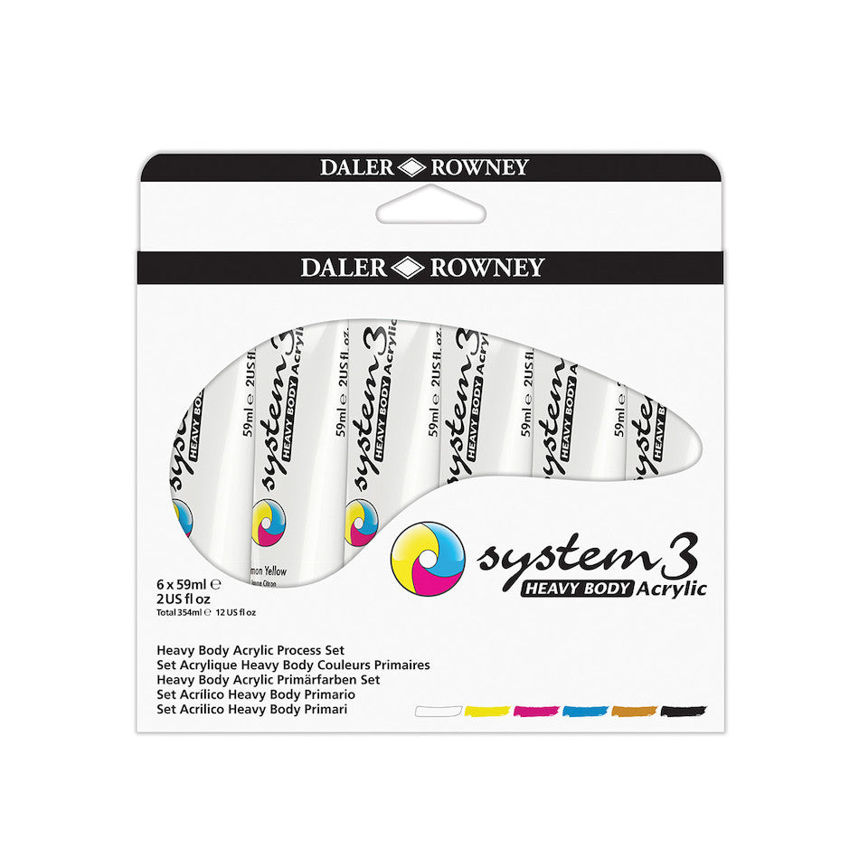 Daler-Rowney System3 Heavy Body Acrylic Paint 59ml Starter Set of 6 by Daler-Rowney at Cult Pens