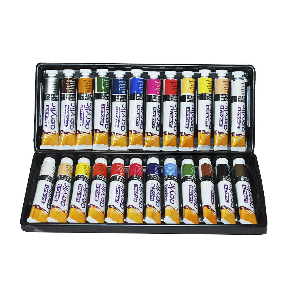 Daler-Rowney Graduate Acrylic Paint 22ml Set of 24 by Daler-Rowney at Cult Pens