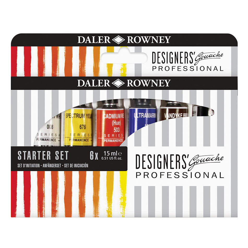 Daler-Rowney Designers Gouache Paint 15ml Starter Set of 6 by Daler-Rowney at Cult Pens