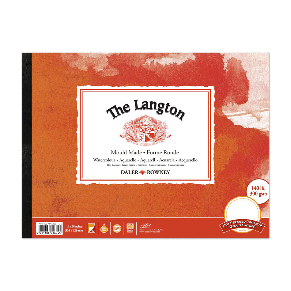 Daler-Rowney The Langton Watercolour Hot Pressed Pad 12x9 by Daler-Rowney at Cult Pens