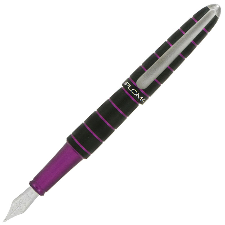 Diplomat Elox Fountain Pen Ring Black/Purple by Diplomat at Cult Pens
