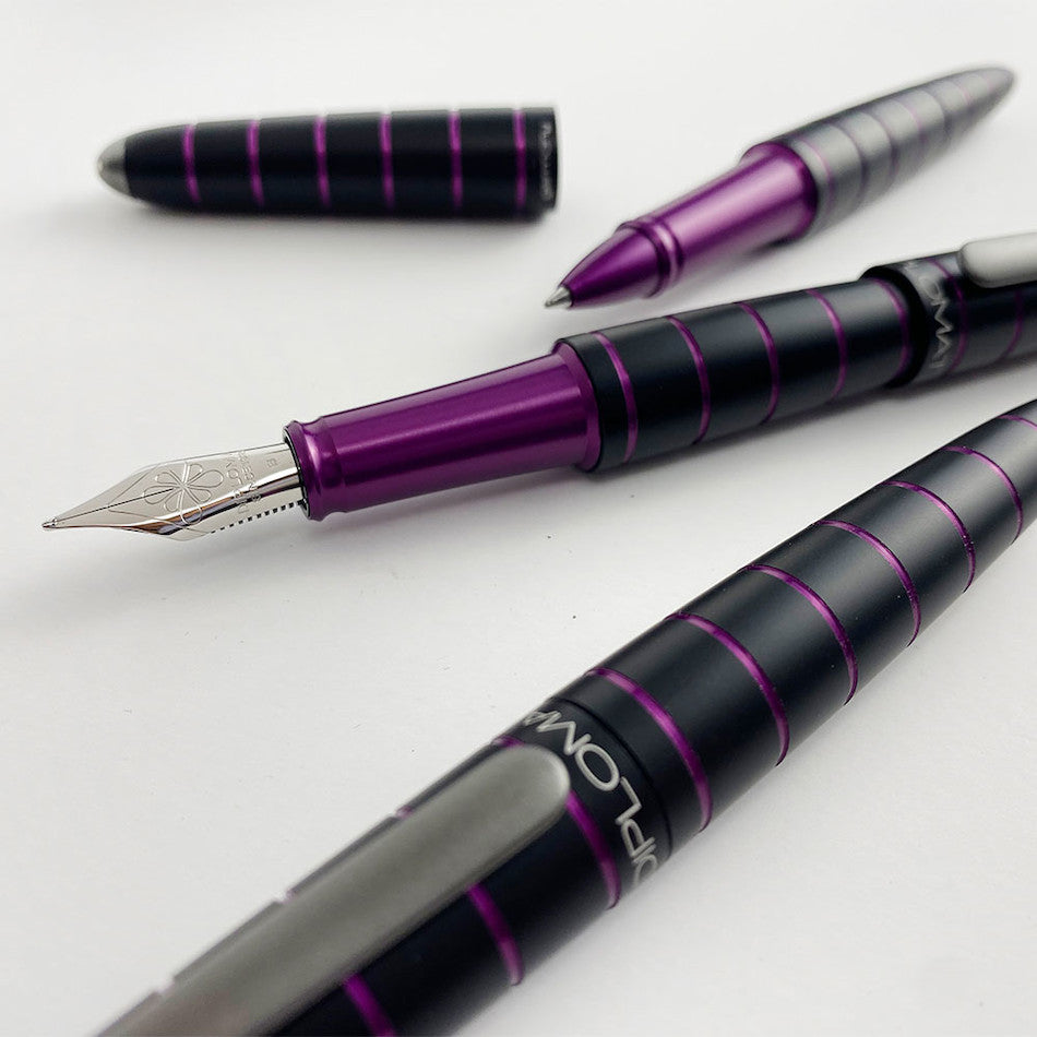 Diplomat Elox Fountain Pen Ring Black/Purple by Diplomat at Cult Pens