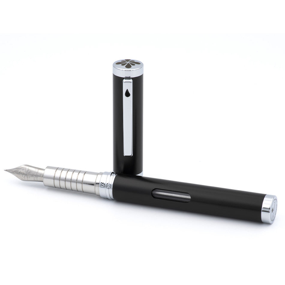 Diplomat Nexus Fountain Pen Black with Chrome Trim by Diplomat at Cult Pens