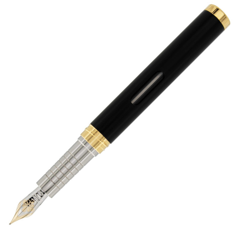 Diplomat Nexus Fountain Pen Black with Gold Trim 14K Nib by Diplomat at Cult Pens