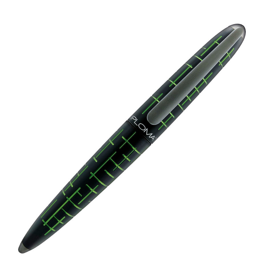 Diplomat Elox Matrix Fountain Pen Black and Green 14K Nib by Diplomat at Cult Pens