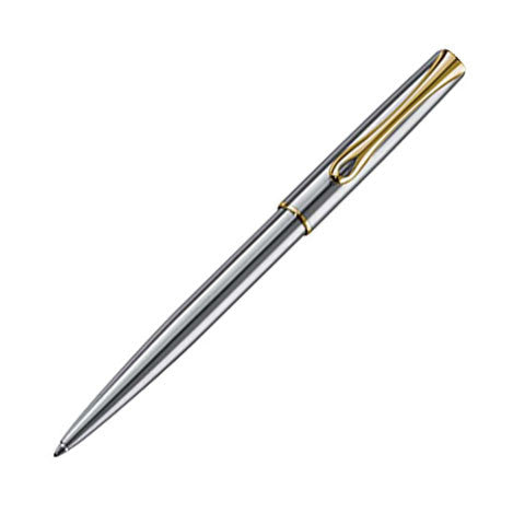 Diplomat Traveller Ballpoint Pen Stainless-Steel Gold Trim by Diplomat at Cult Pens